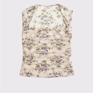 Abercrombie & Fitch Women’s Ava Mesh Floral Top Sz XS Ruching